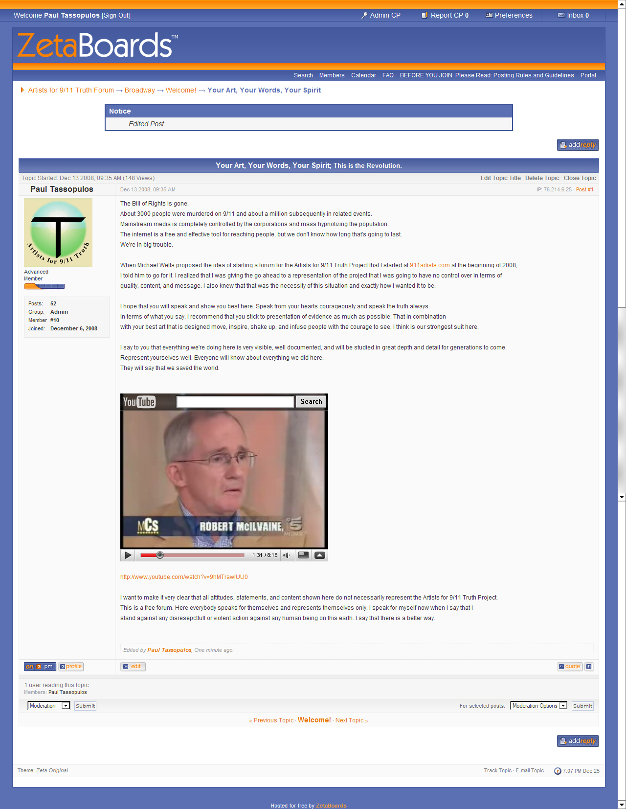9-11 truth forum speech