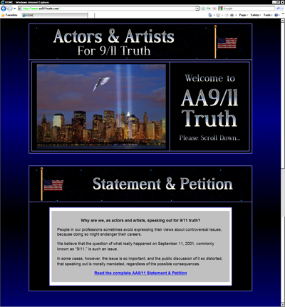 actorss and artists for 9-11 truth website